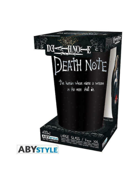 Abysse Death Note Glas Wasser aus Glas in Schwarz Farbe 400ml