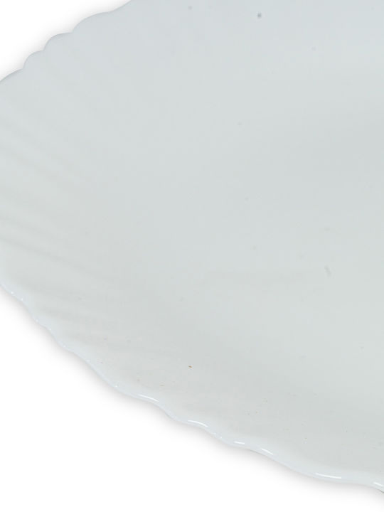 TnS Serving Plate Desert Porcelain White with Diameter 19cm