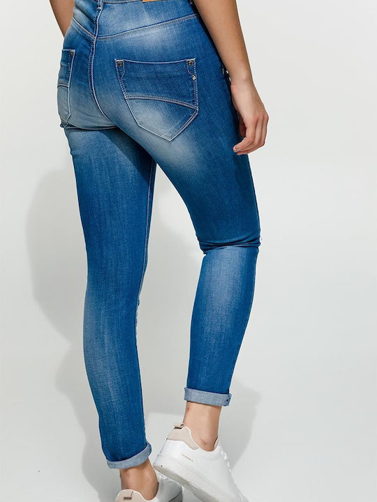 Edward Jeans Fedora-4558 Talie înaltă Blugi pentru femei cu croială slim