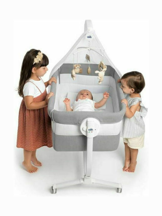 Cam Cradle Cullami with Mattress, Side Opening, and Wheels Gray