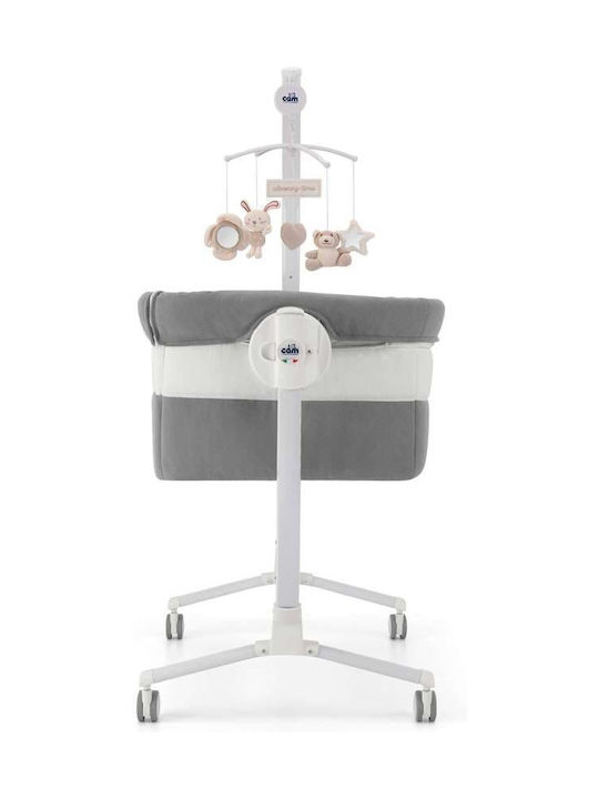 Cam Cradle with Mattress, Side Opening, and Wheels Gray