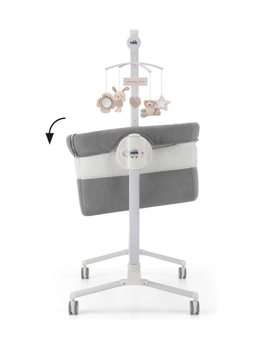 Cam Cradle with Mattress, Side Opening, and Wheels Gray