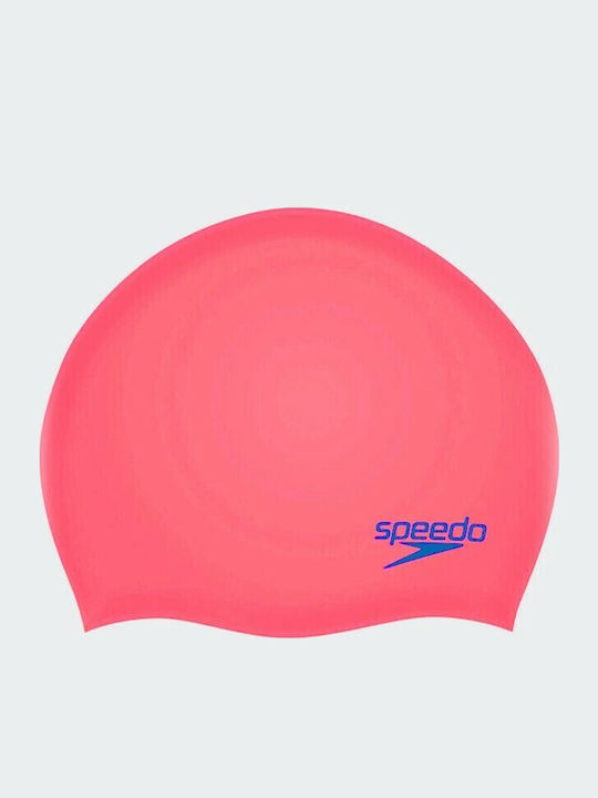 Speedo Plain Moulded Silicone Kids Swimming Cap Orange