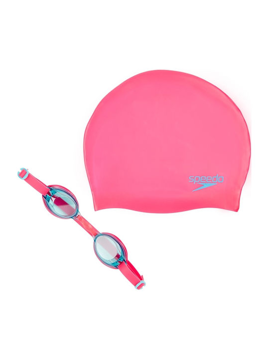 Speedo Jet Swim Set 09302-B996J Silicone Kids Swimming Cap Pink