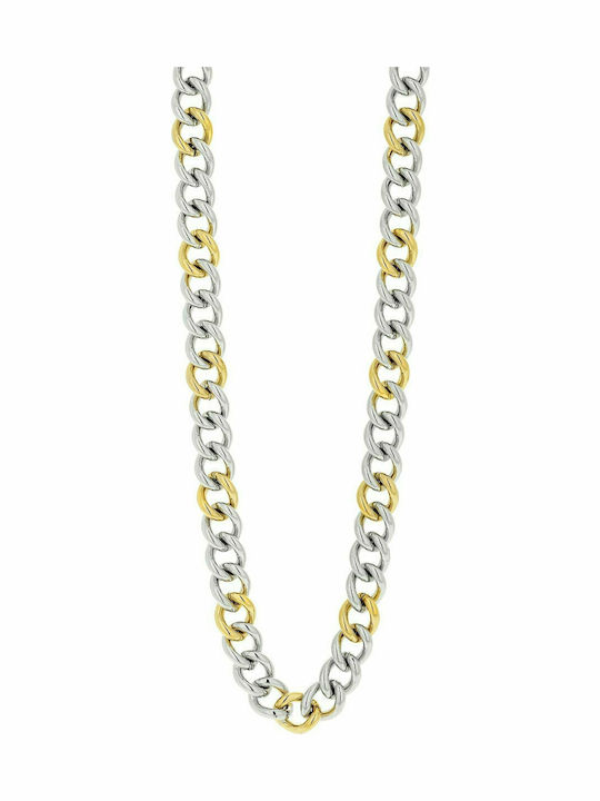 Visetti Damen Zweifarbig Kette Nacken aus Stahl Vergoldet Breit Dicke 12.6mm Visetti Damen Zweifarbig Kette Nacken aus Stahl Vergoldet Breit Dicke 12.6mm