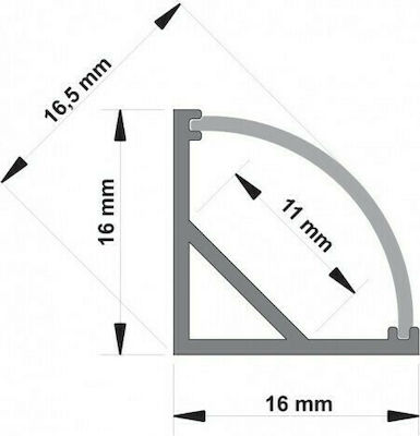 Cubalux External Angular LED Strip Aluminum Profile with Opal Cover 200x1.6x1.6cm