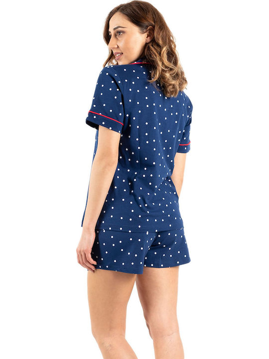 Vienetta Secret Set Summer Women's Pajamas Navy Blue