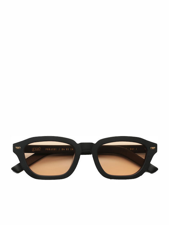 Gast Fen Unisex Sunglasses with Black Plastic Frame and Orange Lens H02