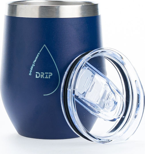 Drip Expedition Cup Pahar Termos Oțel inoxidabil 350ml Albastru cu Mustiuc