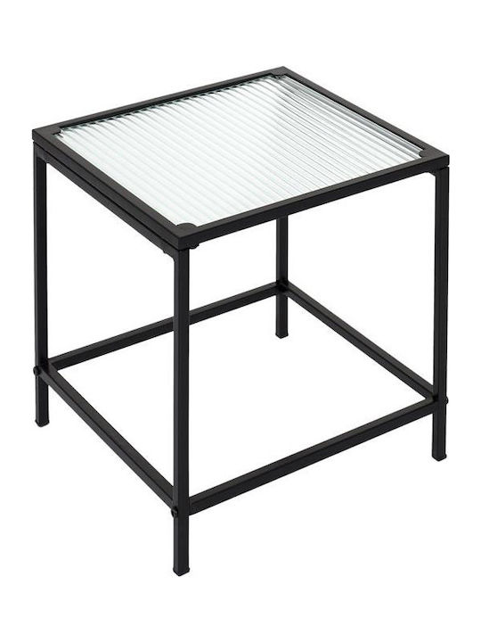 Square Zigon Nesting Glass Transparent Black 2 Pieces M45xW45xH50cm