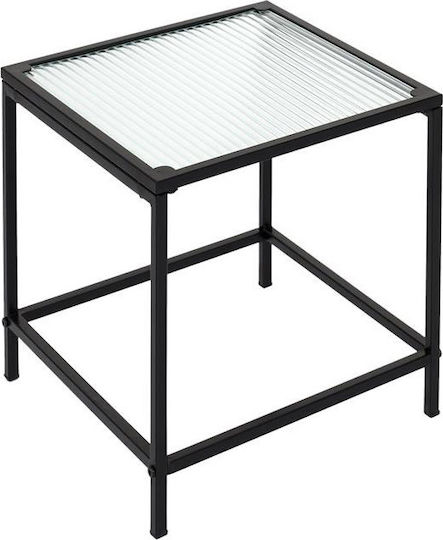 Square Zigon Nesting Glass Transparent Black 2 Pieces M45xW45xH50cm