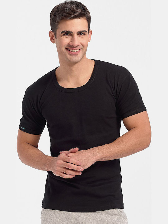 230 Men's Undershirt Short-sleeved in Black Color