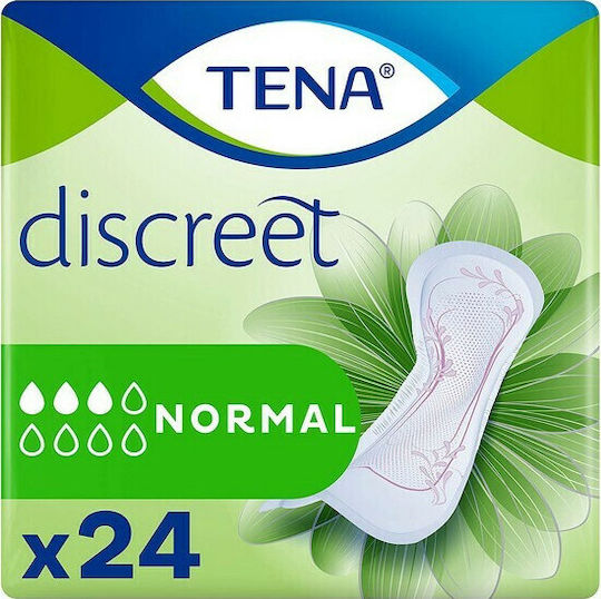 Tena Discreet Normal Γυναικείες Σερβιέτες Ακράτειας Κανονικής Ροής 3 Σταγόνες 24τμχ