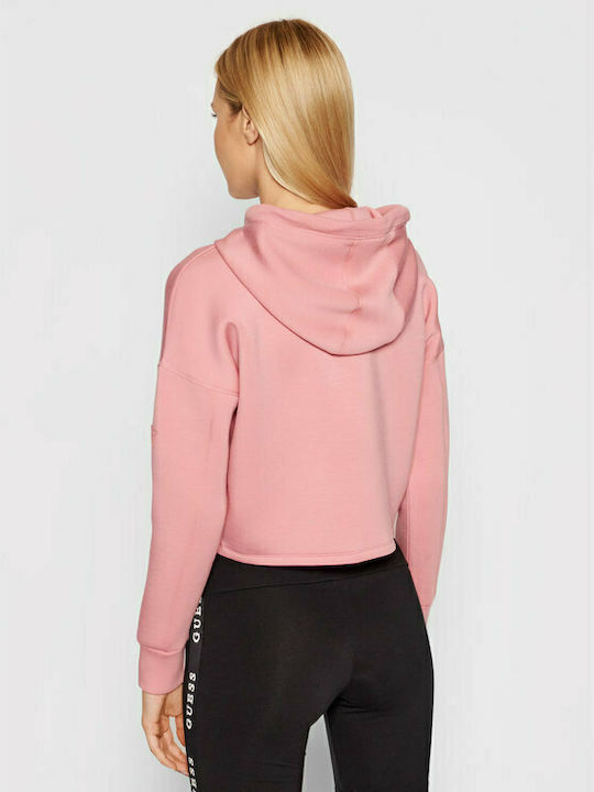 Guess Women's Cropped Hooded Sweatshirt Pink