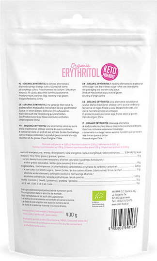 Diet-Food Eritritol Pulbere Organic 400gr