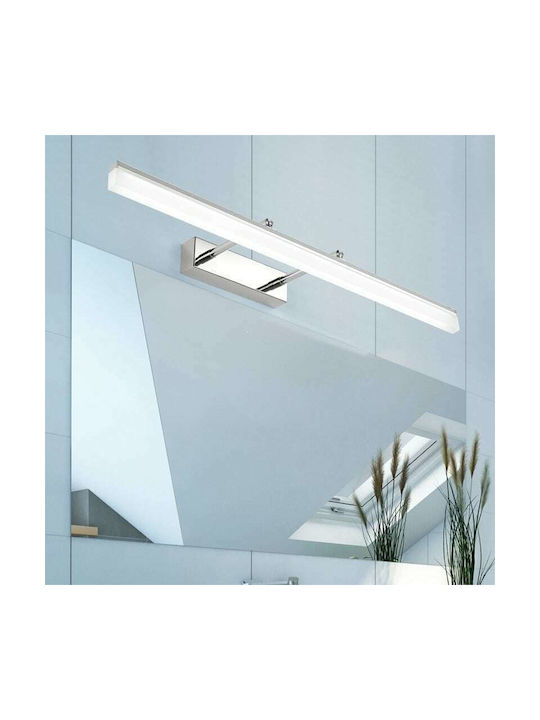 Led7 Κλασικό Φωτιστικό Τοίχου με Ενσωματωμένο LED και Φυσικό Λευκό Φως Ασημί 80εκ.