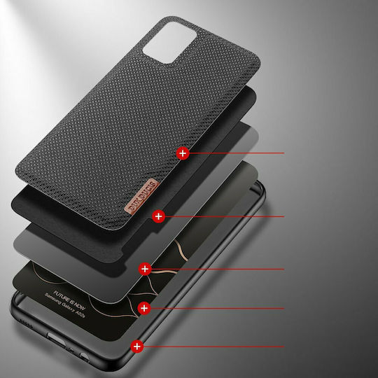 Dux Ducis Fino Back Cover Silicone / Fabric Black (Galaxy A02s)