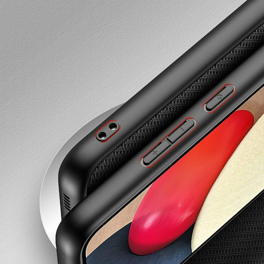 Dux Ducis Fino Back Cover Silicone / Fabric Black (Galaxy A02s)