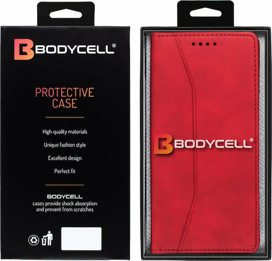Bodycell PU Leather Портмоне Изкуствена кожа Червен (Redmi 9T)