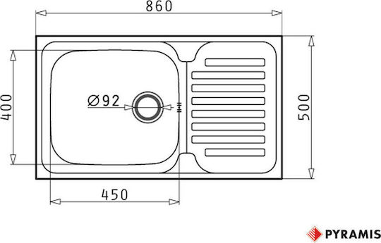 Pyramis Dorian 1B 1D Ένθετος Inox Σαγρέ Μ86xΠ50cm Ασημί Pyramis Dorian 1B 1D Ένθετος Inox Σαγρέ Μ86xΠ50cm Ασημί