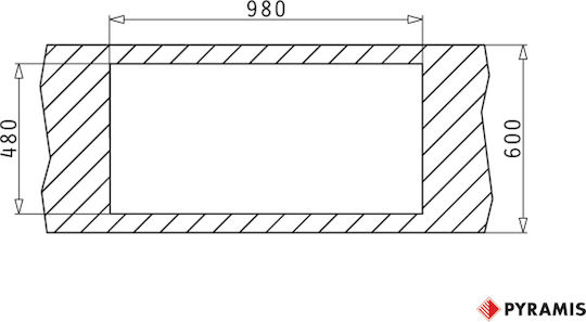 Pyramis Alazia Plus 1B 1D 070037811 Drop-In Chiuvetă din Granit Sintetic L100xW50cm Gri de fier