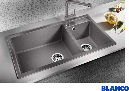 Blanco Metra 9 517364 Drop-In Chiuvetă Stânga din Granit Sintetic L86xW50cm Tartufo