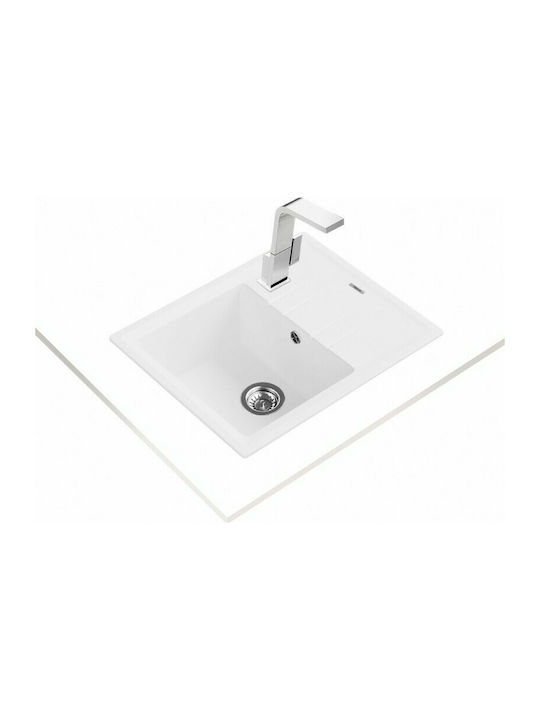 Teka Stone 45 S-TG 1C 1E Ένθετος Νεροχύτης από Συνθετικό Γρανίτη Μ65xΠ51cm White