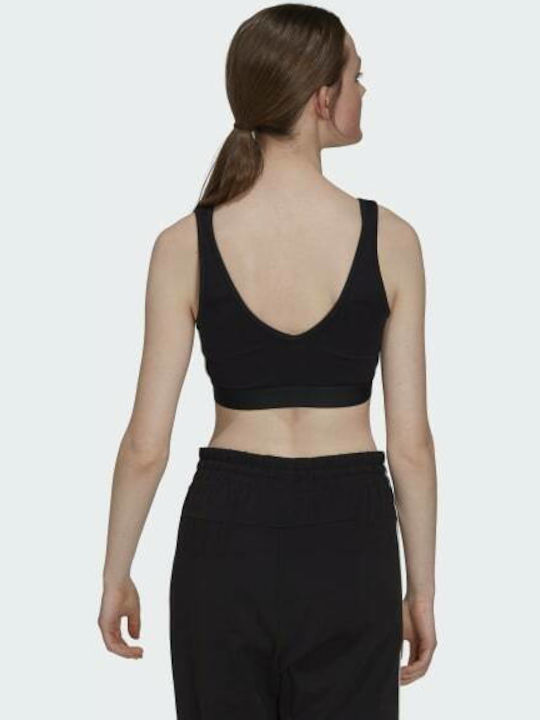 Adidas Essentials 3 Stripes Γυναικείο Αθλητικό Μπουστάκι Μαύρο με Αφαιρούμενη Ενίσχυση