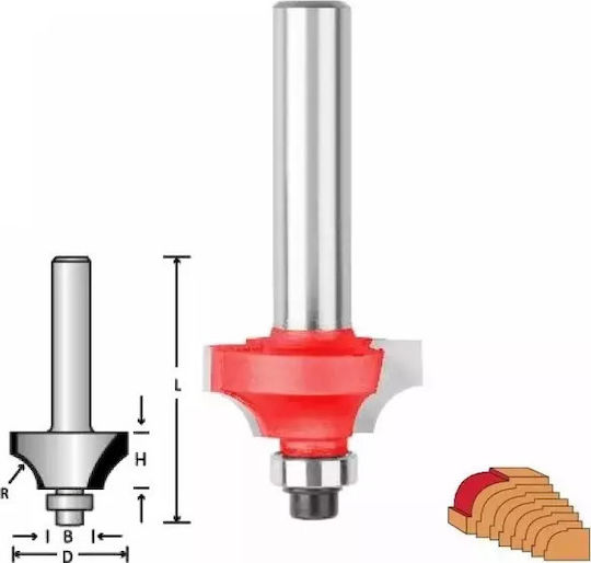 Benman Φρέζα Στρογγυλέματος σε Ξύλο 24.7mm x 8mm με Οδηγό και Ρουλεμάν