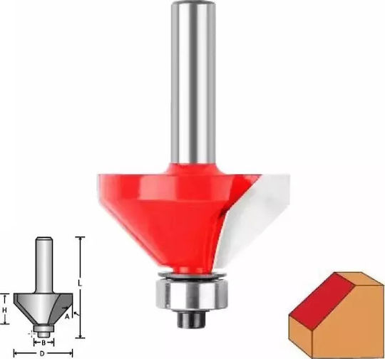 Benman Φρέζα για Διαμόρφωση Αυλακώσεων σε Ξύλο 35.5mm x 8mm με Οδηγό και Ρουλεμάν