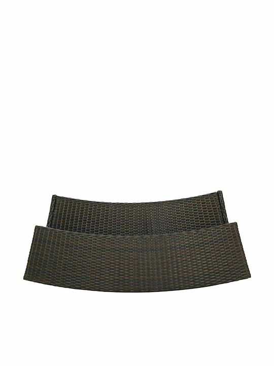 Outdoor Bar Free Standing Rattan Table Brown 120x55x110cm