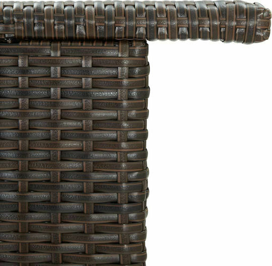Outdoor Bar Free Standing Rattan Table Brown 120x55x110cm