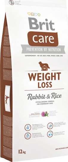 Brit Care Weight Loss 1kg Dry Food Diet, Gluten-Free for Adult Dogs with Rabbit and Rice