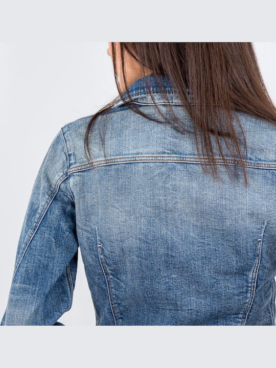 Kurz Damen Jeansjacke Blau