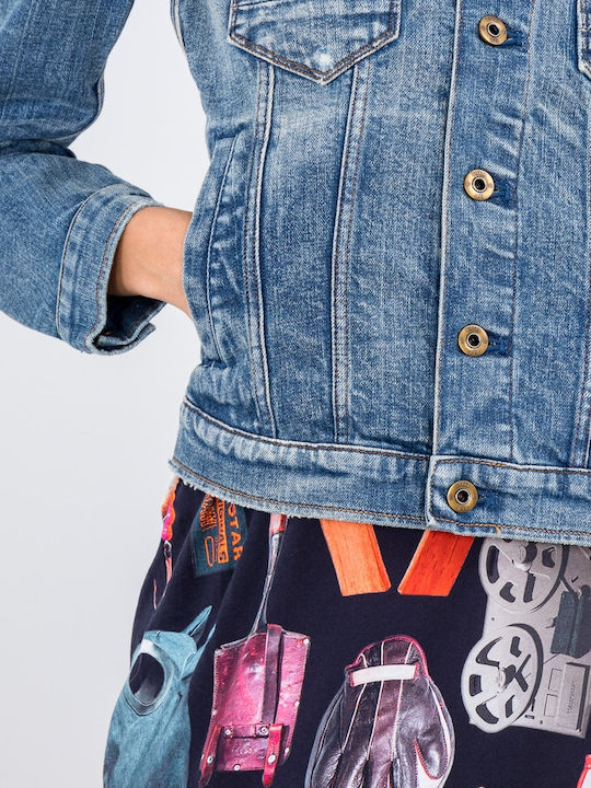 Kurz Damen Jeansjacke Blau