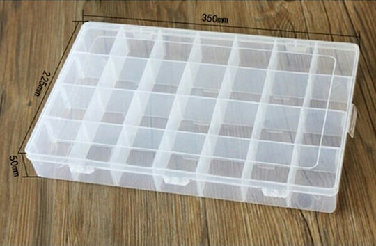 Organizator pentru Compartimentul de Unelte 28 Locuri Transparentă 35x22.5x5cm.