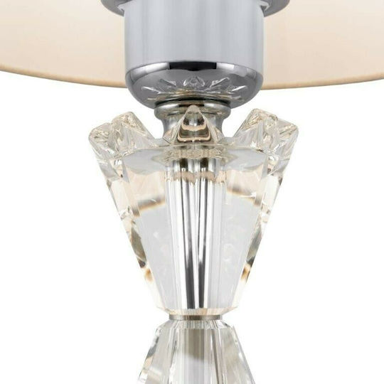 Maytoni Florero Metal Table Lamp for E27 Bulb with White Shade and Silver Base
