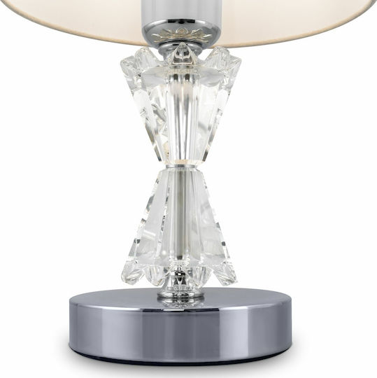 Maytoni Florero Metal Table Lamp for E27 Bulb with White Shade and Silver Base