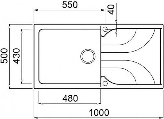 Elleci Ego 480 Metaltek Ένθετος Νεροχύτης από Συνθετικό Γρανίτη Μ100xΠ50cm Ghisa