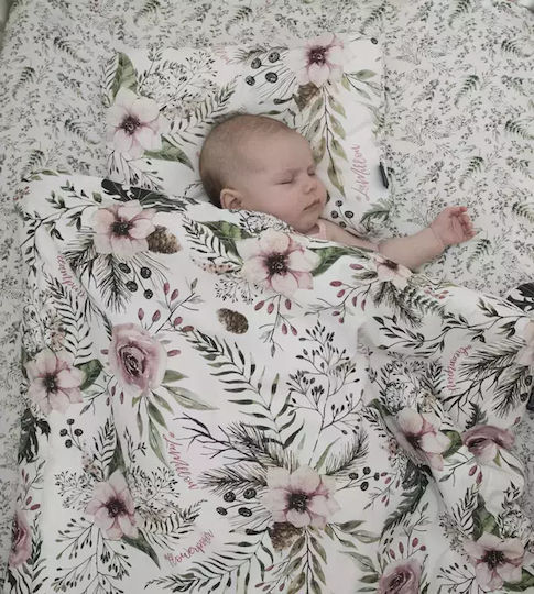 La Millou Blossom Forest Baby Bettlaken Für Krippe Baumwolle Angepasst Weiß 70x140cm