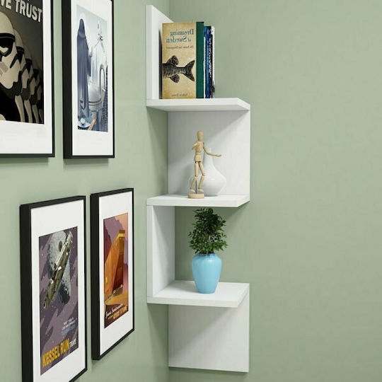 Corner Shelf Insta White 25x25x105.5cm