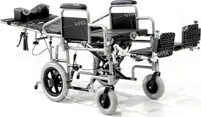 Vita Orthopaedics VT509 Scaun cu Rotile Pliabil Tip special Scaun cu rotile de tranzit reclinabil cu WC 44cm 09-2-112
