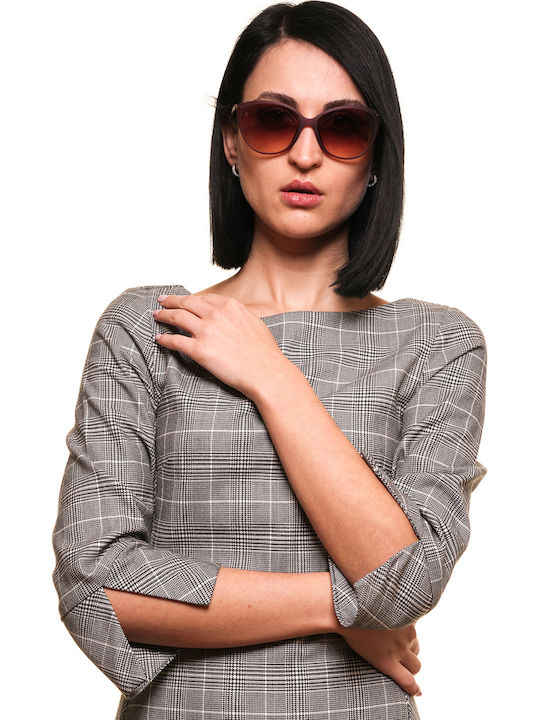 Rodenstock Γυναικεία Γυαλιά Ηλίου με Μπορντό Κοκκάλινο Σκελετό και Μπορντό Ντεγκραντέ Φακό R7412 C