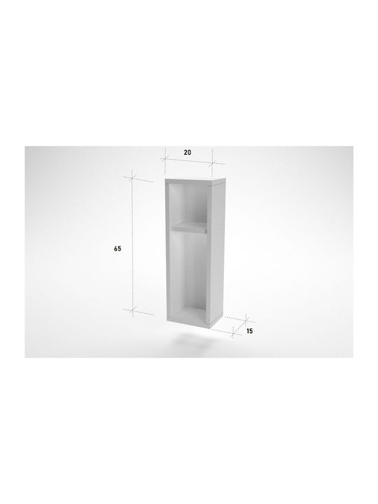 Κομοδίνο Turra Ξύλινο Λευκό 20x15x65cm