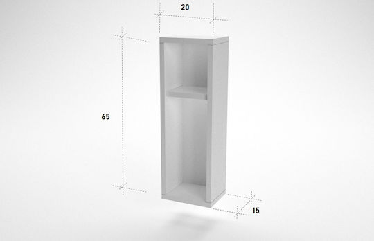 Nachttisch Turra White 20x15x65cm