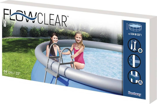 Bestway Стълба За Басейн От Пластмаса 112x84x66см