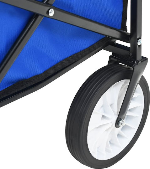 vidaXL Transport Trolley Folding Blue Steel Folding Blue Steel Foldable for Weight Load up to 75kg Blue