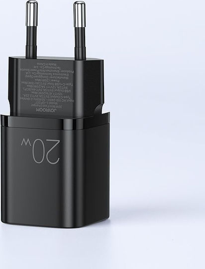 Joyroom Charger Without Cable with USB-A Port and USB-C Port 20W Power Delivery Blacks (L-QP207)