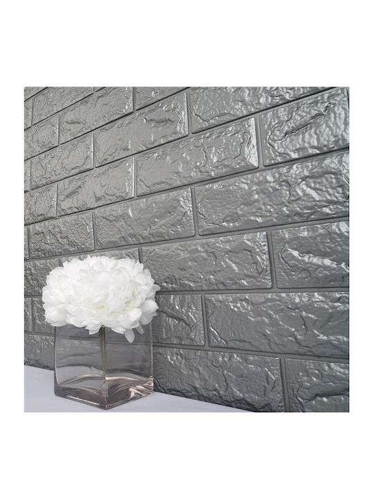 3D Wandpaneele Selbstklebend Grau Grau 70x77cm