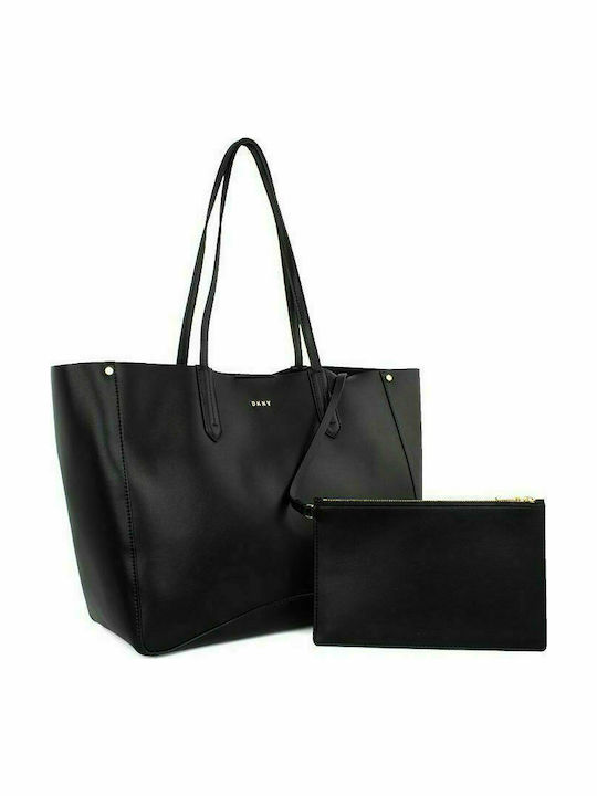 Ida R12AKO22 Σετ Δερμάτινη Γυναικεία Τσάντα Shopper 'Ωμου Μαύρη